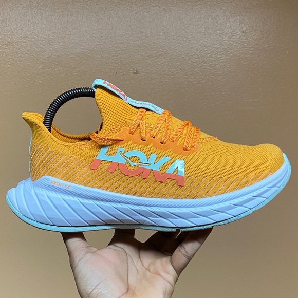 Hoka Carbon X3 Women’s Running Sneakers “Radiant Yellow/Camellia” Size 8.5B - Picture 4 of 17